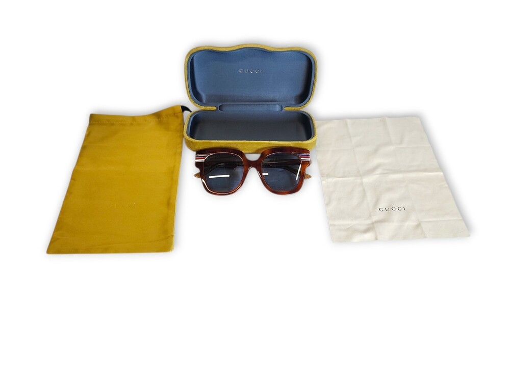 Gucci GG0281S-002 Havana Square Brown Lens Women's Acetate Sunglasses